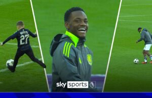 Duran helps three young Villa fans win half-time competition!